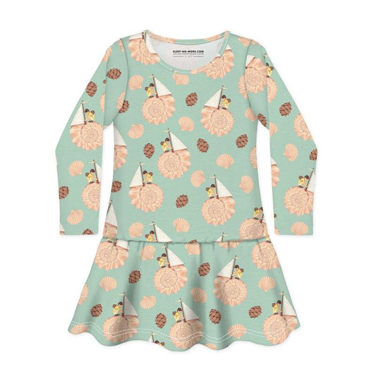 Long Sleeve Dress AND THE WALLS BECAME THE WORLD ALL AROUND-Dresses-sleep-no-more