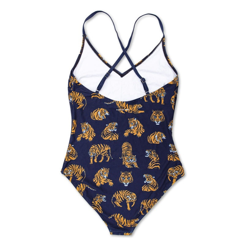 Adult Swimwear ▪︎ One Piece ▪︎ OLD SCHOOL TIGER ▪︎ BLUE