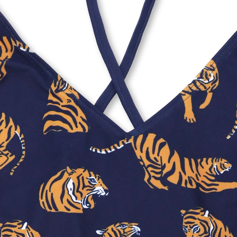 Adult Swimwear ▪︎ One Piece ▪︎ OLD SCHOOL TIGER ▪︎ BLUE