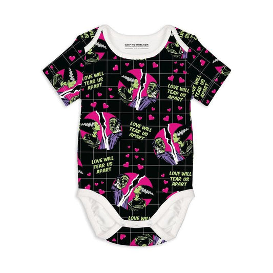 Short Sleeve Baby Bodysuit LOVE WILL TEAR US APART-bodysuits-sleep-no-more
