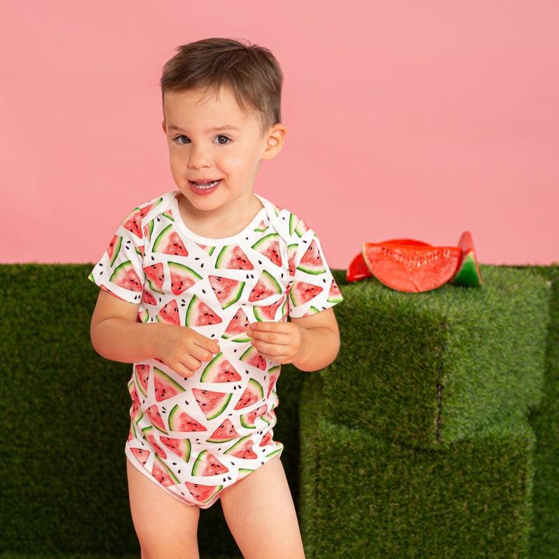 Short Sleeve Baby Bodysuit ONE IN A MELON-bodysuits-sleep-no-more