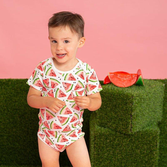 Short Sleeve Baby Bodysuit ONE IN A MELON-bodysuits-sleep-no-more