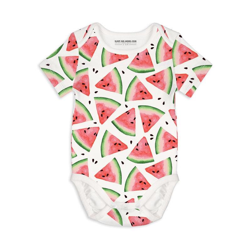 Short Sleeve Baby Bodysuit ONE IN A MELON-bodysuits-sleep-no-more