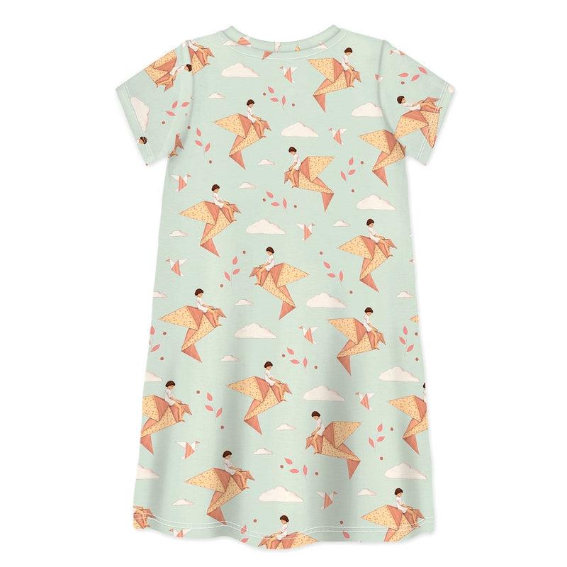 Short Sleeve Dress DREAMS DO COME TRUE IF ONLY WE WISHED HARD ENOUGH-kids dresses-sleep-no-more