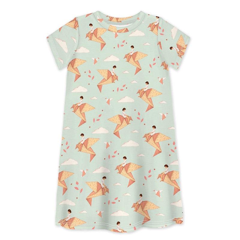 Short Sleeve Dress DREAMS DO COME TRUE IF ONLY WE WISHED HARD ENOUGH-kids dresses-sleep-no-more